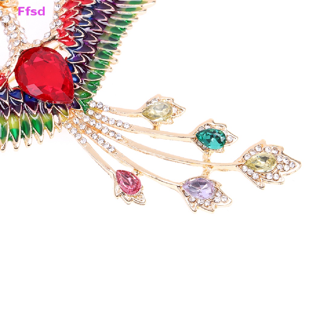 {Ffsd} Ghim Cài Áo Tráng Men Hình Chim Phượng Hoàng Bay Pha Lê Làm Quà Tặng Tiệc Tùng * Bán