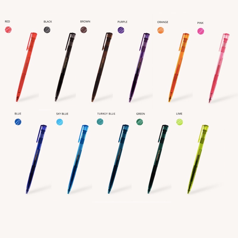 Viết gel nhiều màu ngòi 0.5mm - 0.5 Transparent Gel Pen