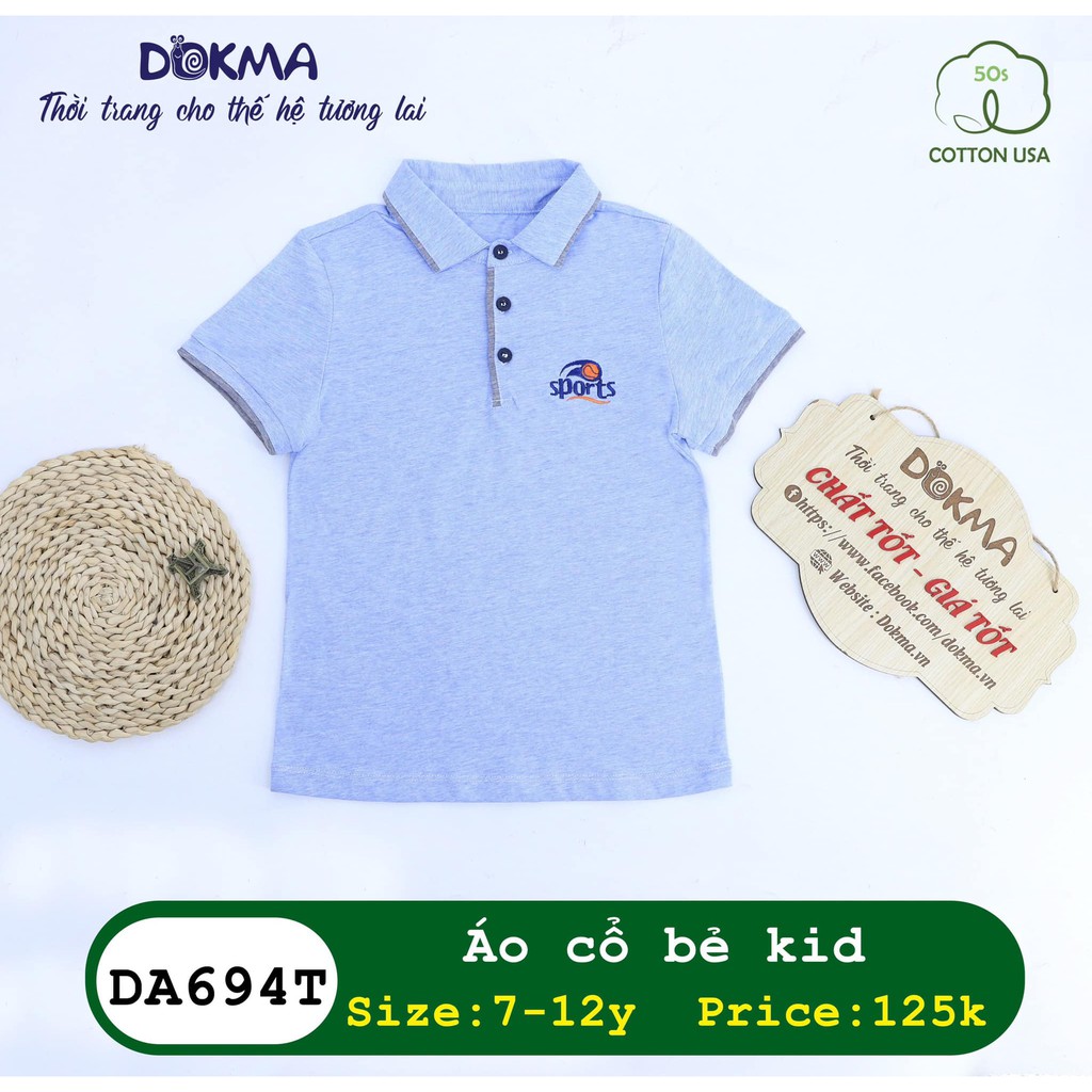 (7-12Y) Áo polo vải cotton cho bé - DOKMA