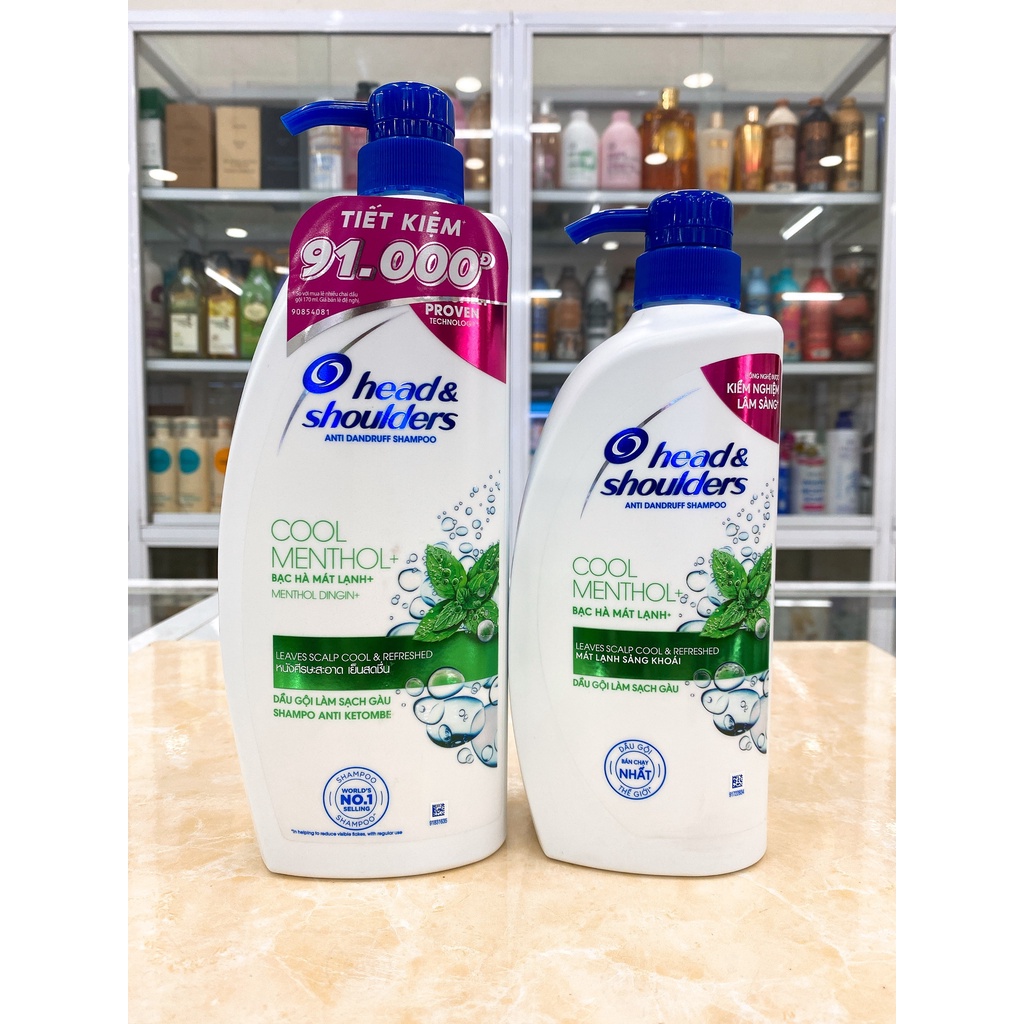 Dầu Gội Head & Shoulders Bạc Hà Mát Lạnh 825ml - 625ml Chính Hãng Công Ty