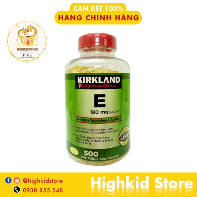 Viên uống Vitamin E 400 IU 500 Viên Kirkland Của Mỹ