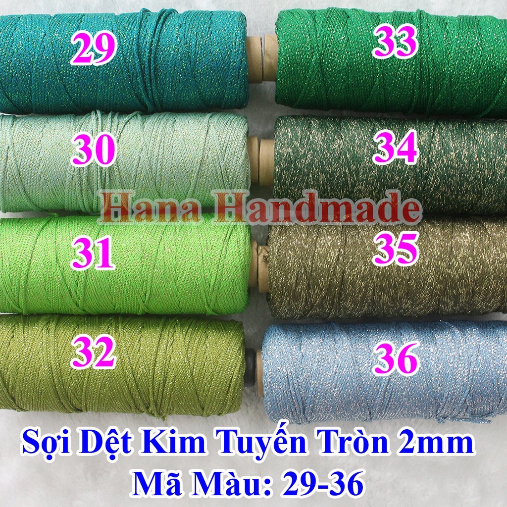 Sợi dệt kim tuyến tròn 2mm 30k/cuộn