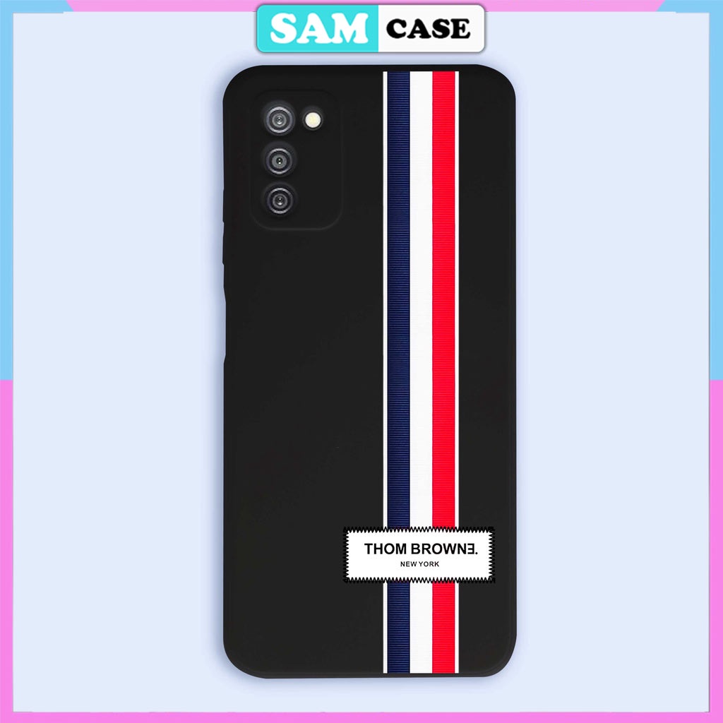 Ốp lưng Samsung Galaxy A11/A20S/A21S/A22/A30/A31 5G viền vuông chống sốc silicon mềm dẻo hình THOM BROWNE