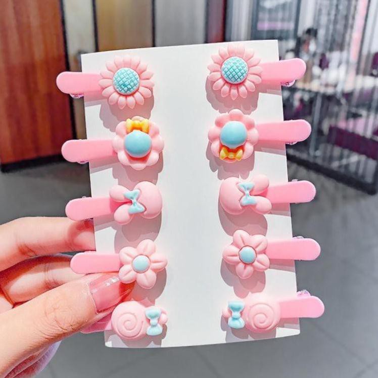 Set 5 Kẹp Tóc Hoạt Hình Dễ Thương Phong Cách Hàn Quốc Cho Bé và Mẹ
