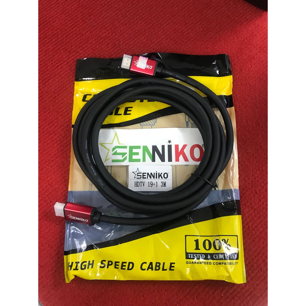 Dây HDMI SENNIKO 19+1 hỗ trợ 4K*2K - Dây 2 đầu HMDI hàng nhập khẩu đủ đồ dài từ 1,5m đến 30m chất lượng tốt giá hợp lí