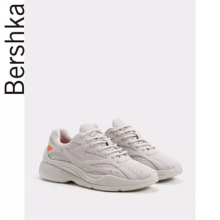 Bsk - Giầy sneakers Bershka màu nude gót cam