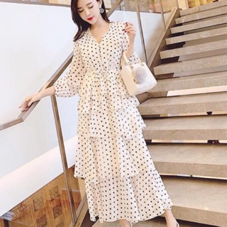 Váy maxi bi tầng QC