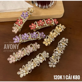 [đẹp] Kẹp đuôi tóc pha lê lấp lánh cao cấp hình bướm (hoa)