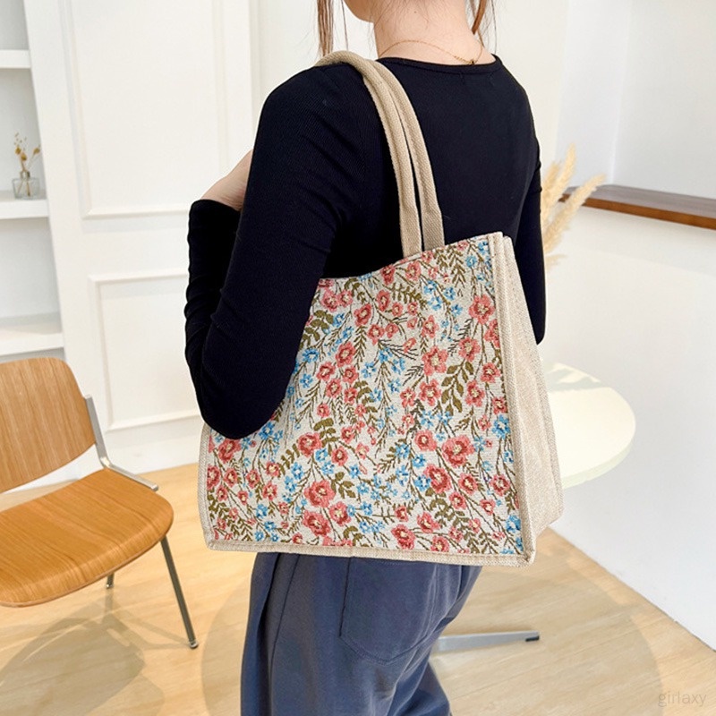 Túi Xách Tote Cỡ Lớn In Họa Tiết Kiểu Retro Thời Trang Cho Nữ