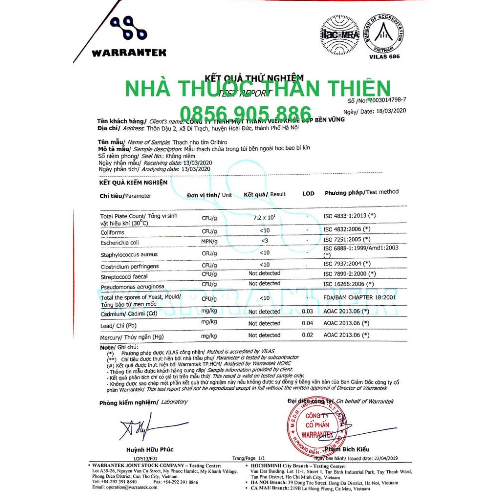 Thạch trái cây Orihiro vị nho tím – quà vặt cho bé giúp tăng cường tiêu hóa (1 gói 6 túi)