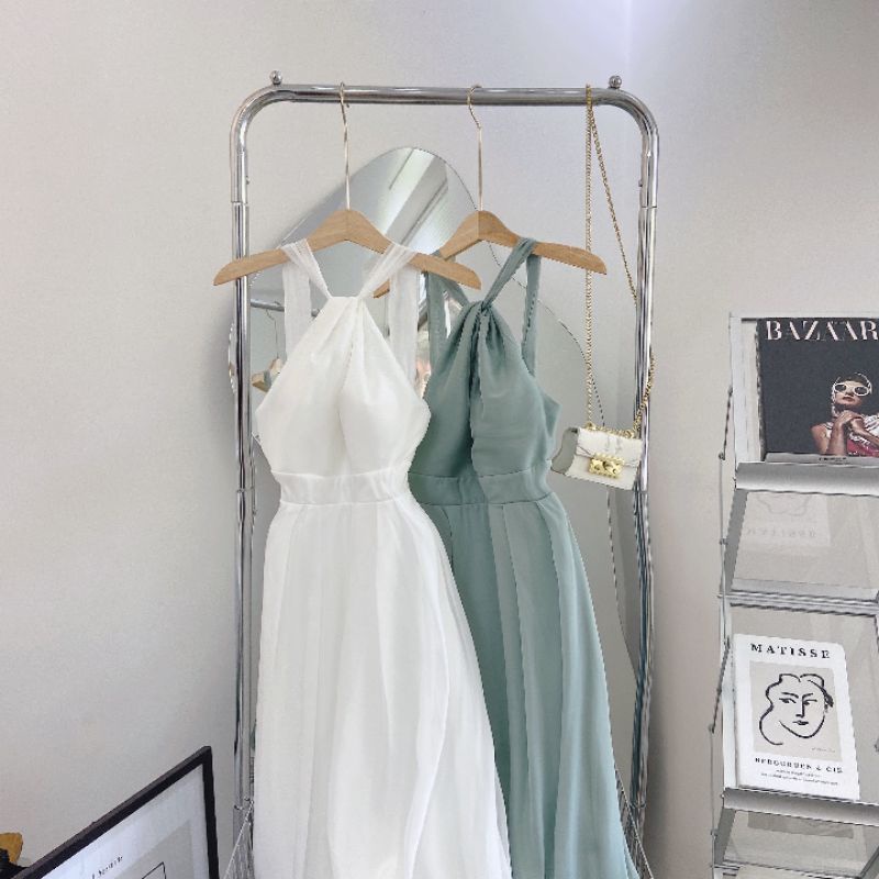 Đầm midi cổ yếm dây chéo Mydu Dress