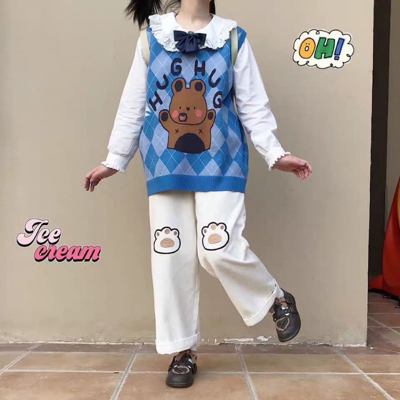 Quần Baggy Chân Mèo Chất Nhung Tăm