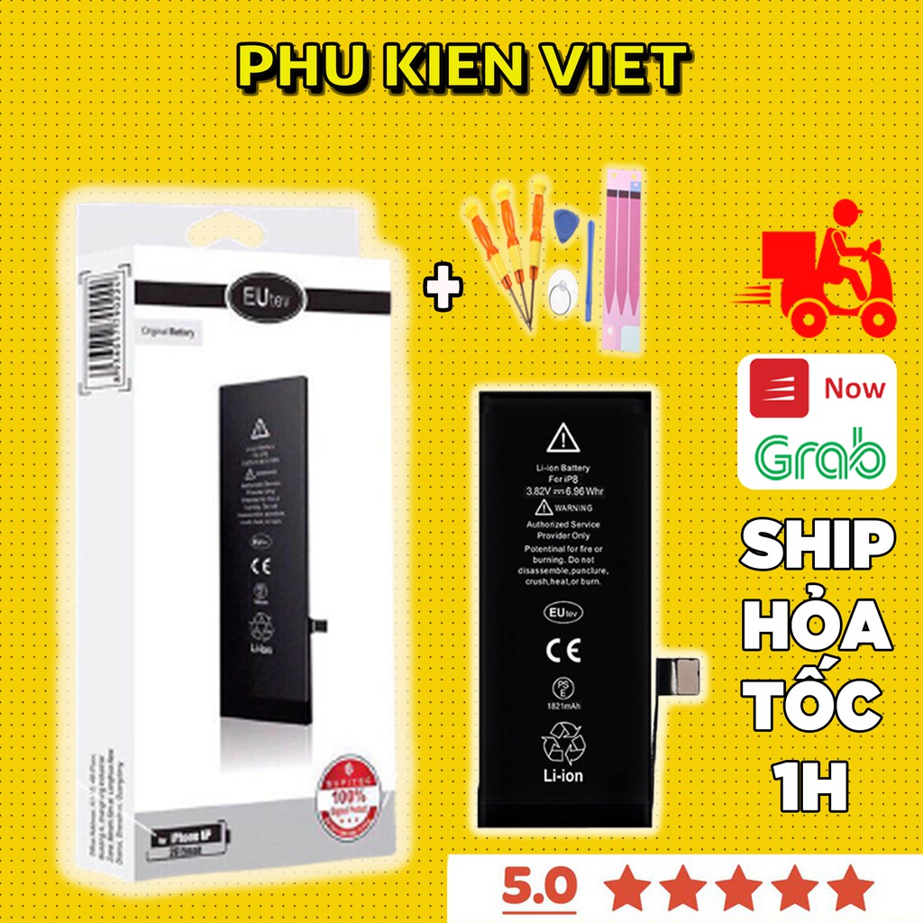 Pin iPhone Eutev Chính Hãng 4s,5,5s,5c,6,6s,6plus,6splus,7,7plus,8,8plus, X Pin Gắn Trong - Phụ Kiện Việt