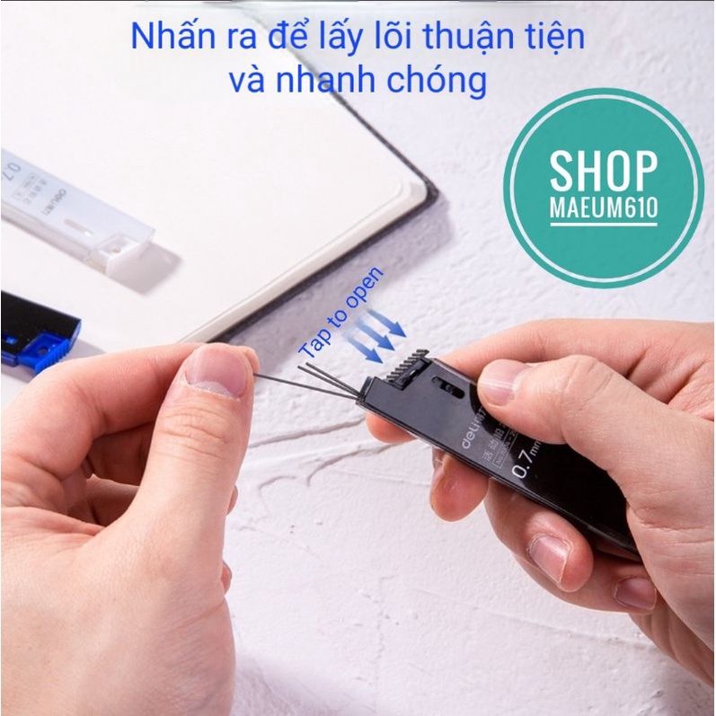 Ruột bút chì bấm ruột chì 0.5mm 0.7mm ngòi chì kim Hộp 20 ruột chì bấm 2B ShopMaeum610