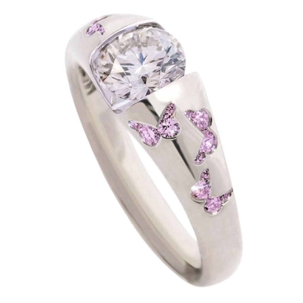 Nhẫn Đính Hôn Đính Đá Sang Trọng Cho Nữ