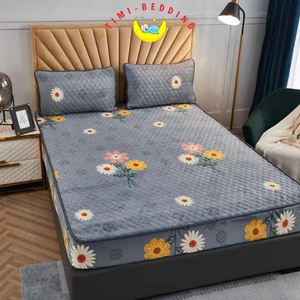 Bộ ga gối nỉ nhung họa tiết nhập khẩu - mềm mại, ấp áp và giữ nhiệt - Timibedding