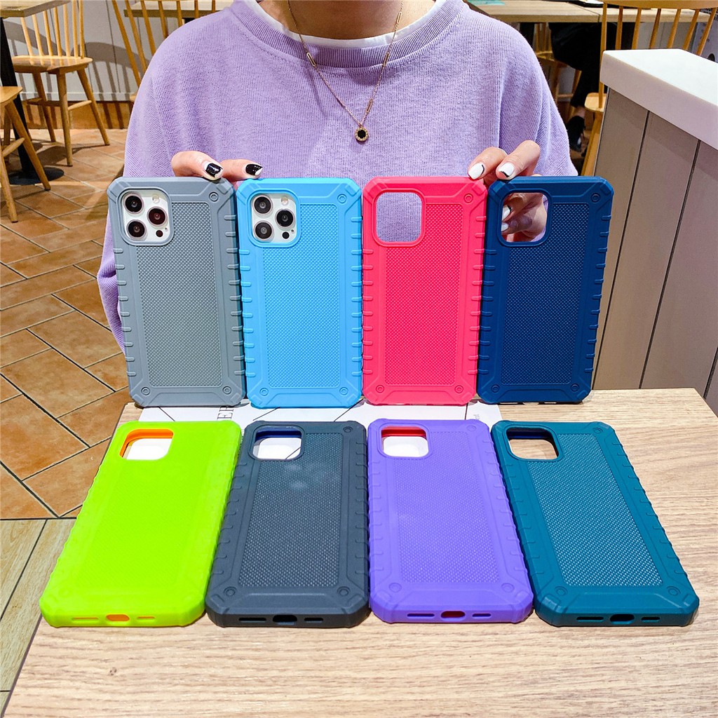 Ốp điện thoại silicon mềm kiểu giáp chống sốc cho iPhone 12 11 Pro Max XS XR 12Mini 6 7 8Plus