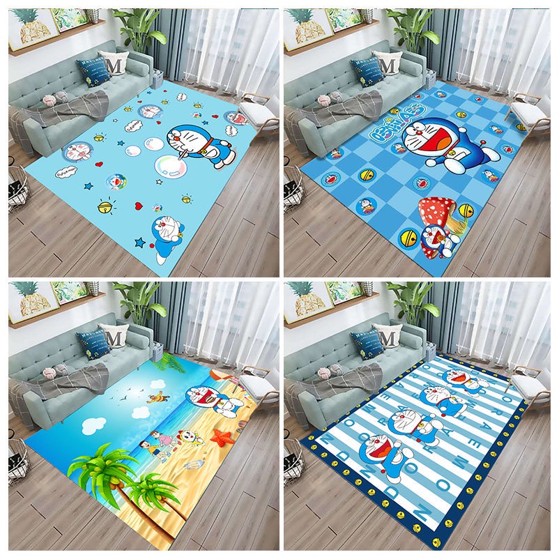 Tấm Thảm Trải Sàn Phòng Khách Hình Doraemon 2022 Dễ Thương