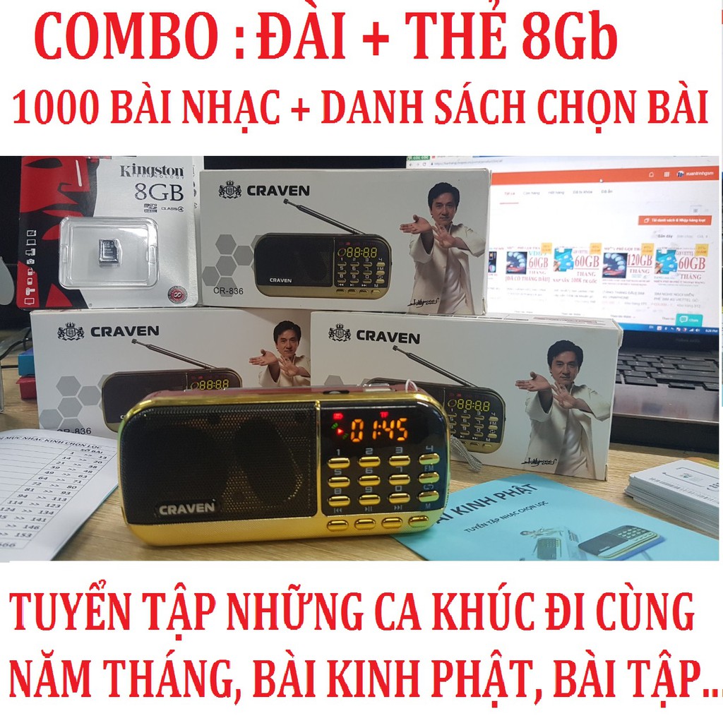 ĐÀI FM DÀNH CHO NGƯỜI GIÀ+thẻ nhớ 8GB copy sẵn 1000 bài hát tuyển chọn hay nhất có tất cả các thể loại nhạc .