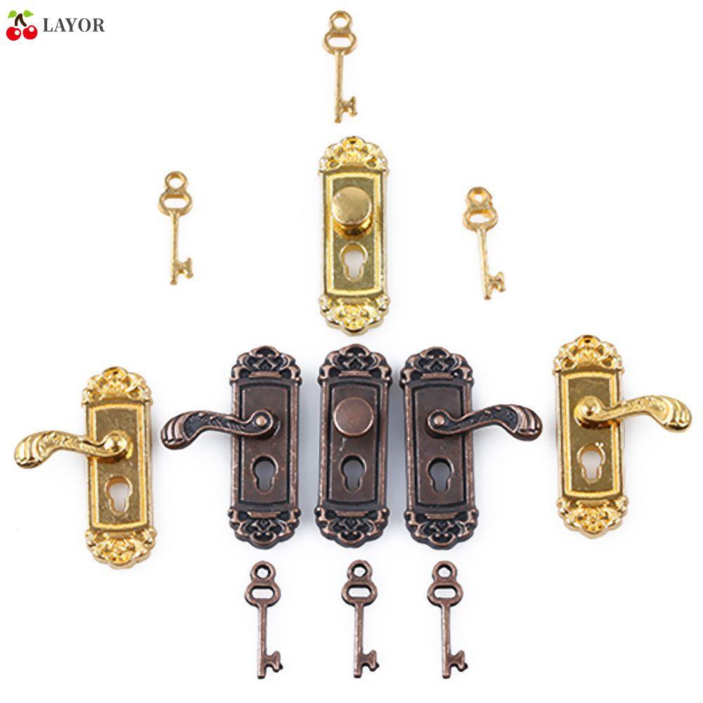 1 Ổ Khóa Cửa Mini 1/12 Thời Trang Cổ Điển Cho Nhà Búp Bê