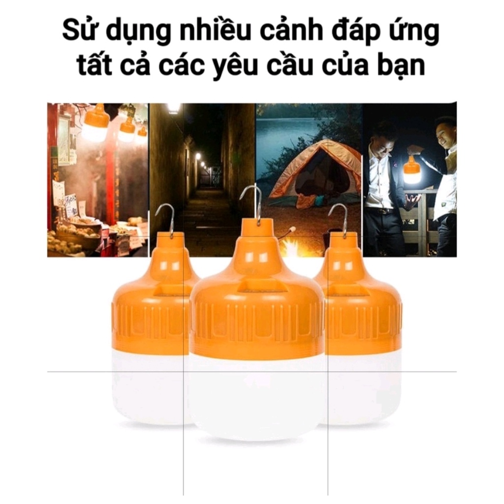 Bóng Đèn Trụ Sạc Tích Điện Led Có Móc Treo - Sáng Liên Tục 6h- 8h
