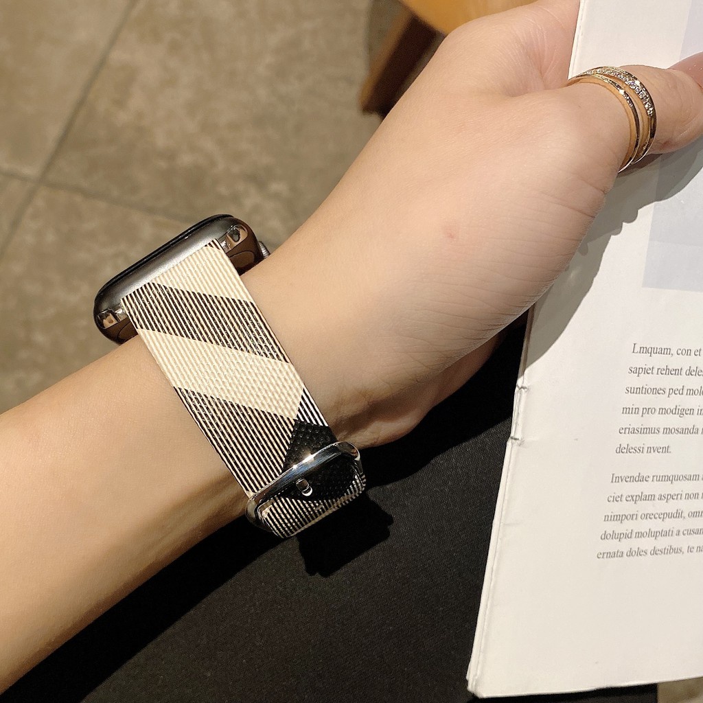 Dây Đeo Bằng Da Cho Đồng Hồ Thông Minh iwatch Series 7 6 SE 5 4 3 2 1 45mm 44mm 41mm 40mm 42mm 38mm