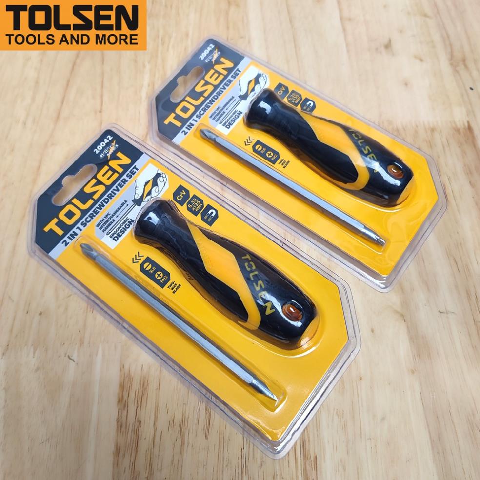 Tua vít 2 trong 1 hai đầu cán mềm 6x135mm TOLSEN 20042