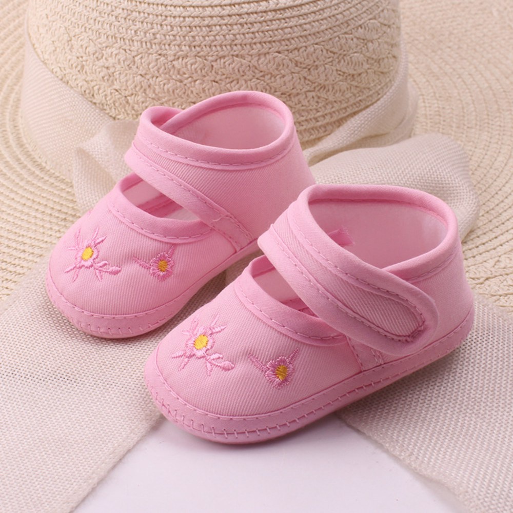 Giày Tập Đi Vải Cotton Mềm Cho Bé 0-12 Tháng Tuổi