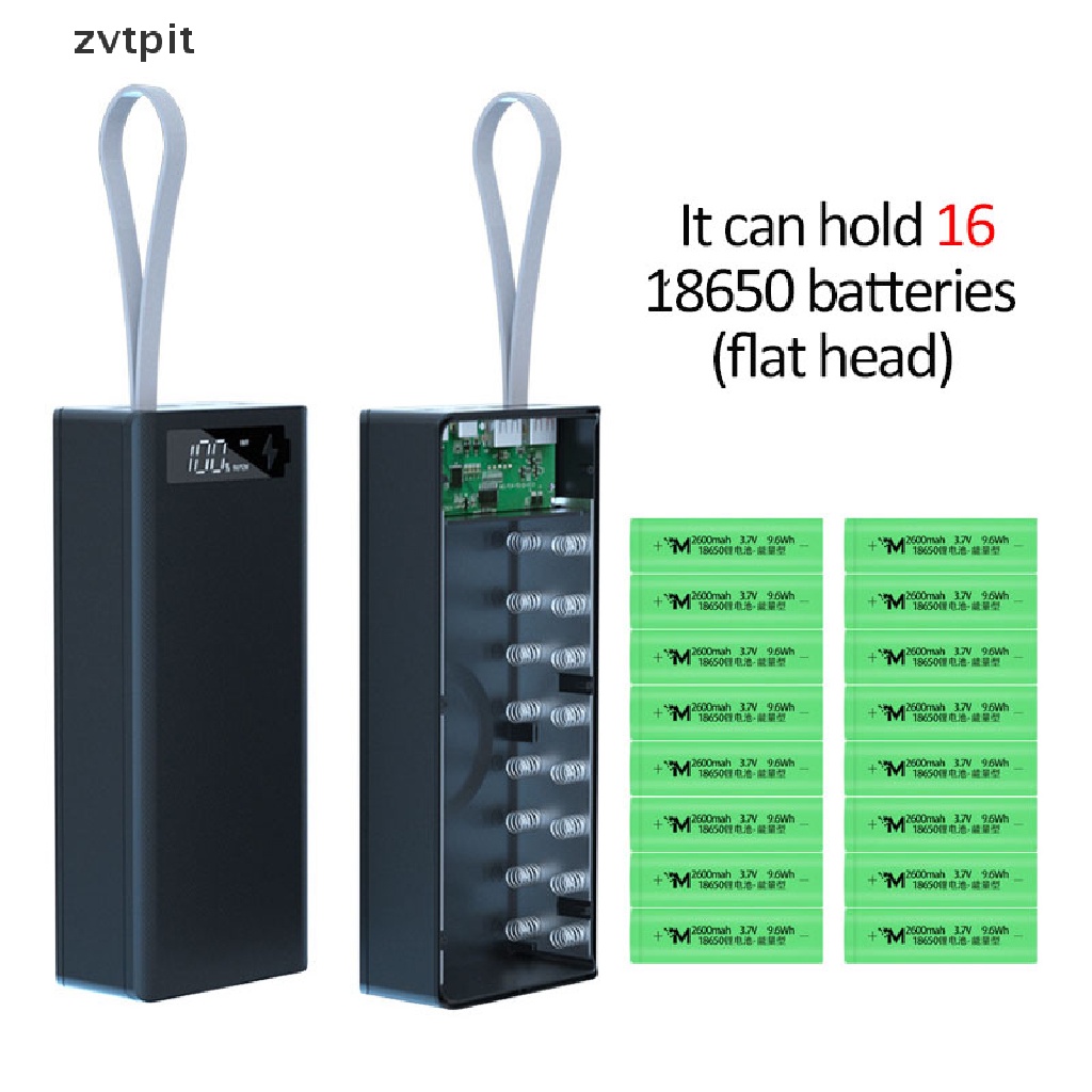 Hộp pin sạc dự phòng 16*18650 PD sạc nhanh QC3.0 DIY DSF