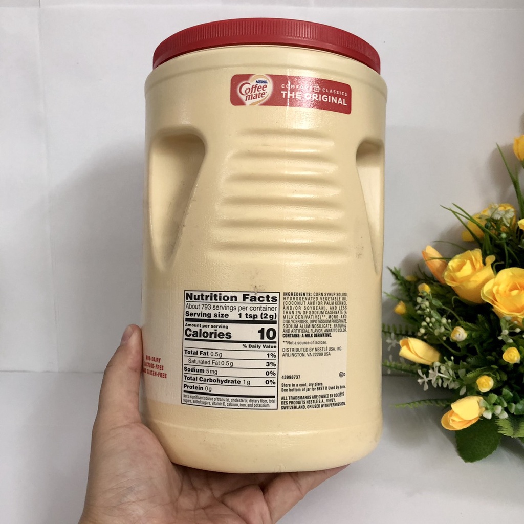 ❤   Bột Kem Sữa pha cafe cà phê Coffee Mate Nestle 1.5kg Mỹ thơm ngon béo sữa KHÔNG ĐƯỜNG HỎA TỐC