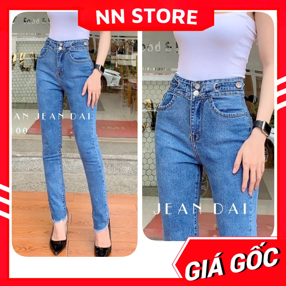 Quần jean nữ co giãn 🛑 Quần nữ chất jean cao cấp co giãn phom ôm dáng trơn nhiều màu có size to