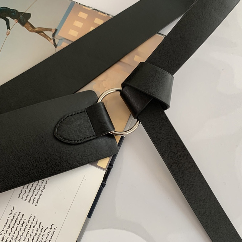 Thắt Lưng Bản Rộng Giả Da Với Khóa Hợp Kim Dễ Phối Đồ Thời Trang Cho Nữ