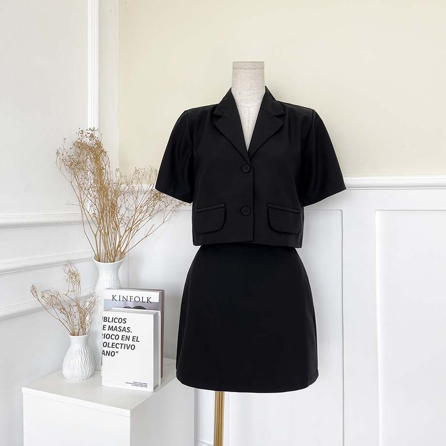 BBSTORE'S Set Bộ Công Sở Chân Váy Chữ A Kèm Áo Vest -K1271S