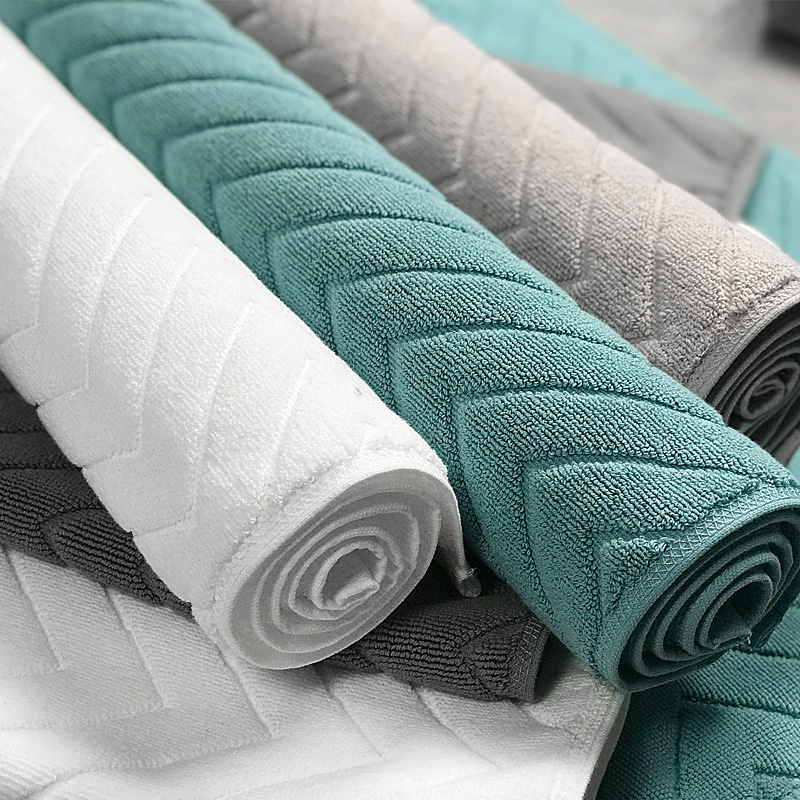 Khăn Cotton Jacquard Mềm Mại Thấm Hút Tốt Lót Sàn Nhà Tắm / Khách Sạn