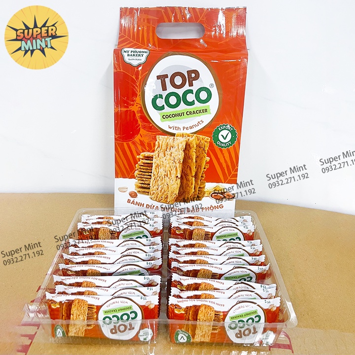 BÁNH DỪA NƯỚNG TOPCOCO 250G - DÒNG CAO CẤP CHUẨN XUẤT KHẨU - ĐẶC SẢN QUẢNG NAM