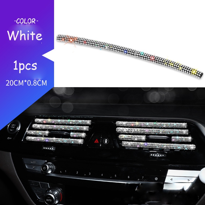 1 Dây Viền Lỗ Thông Khí Xe Hơi Hình Chữ U Đính Kim Cương 20cm