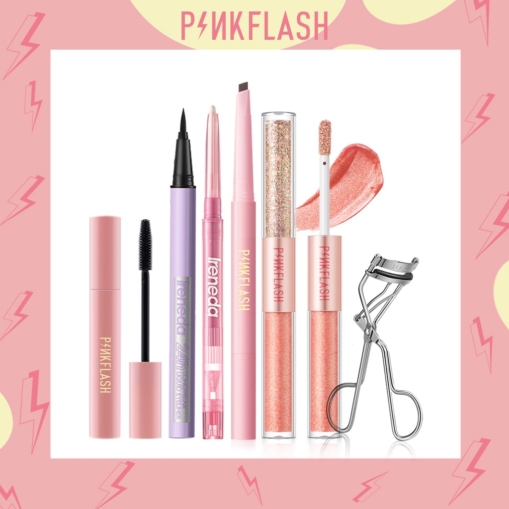 Bộ Mascara Và Bút Kẻ Lông Mày Dạng Lỏng Màu Đen/Cầu Vồng/Màu Nâu/Màu Nâu Hiệu Pinkflash