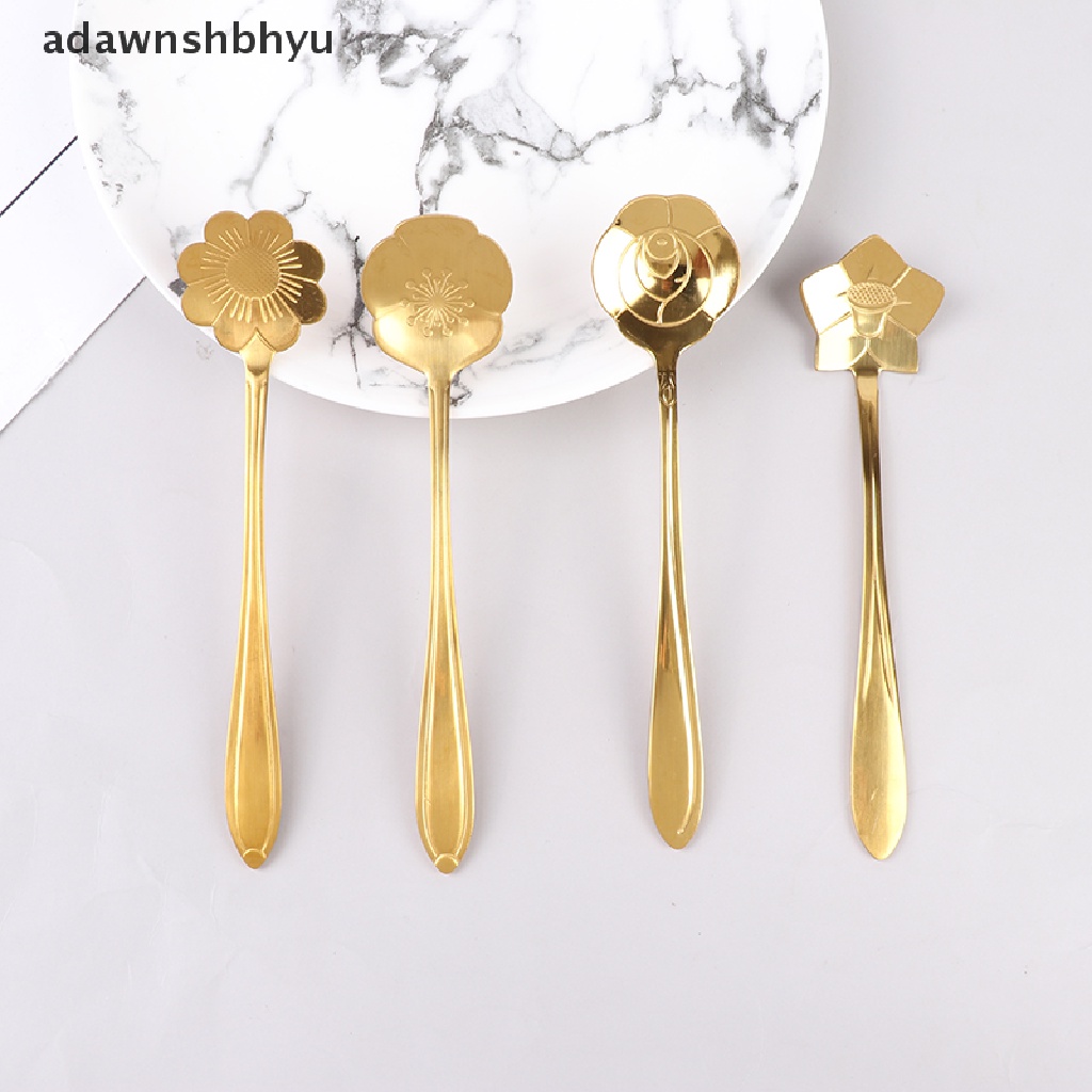 Muỗng Cà Phê Bằng Thép Không Gỉ Hình Hoa Cổ Điển