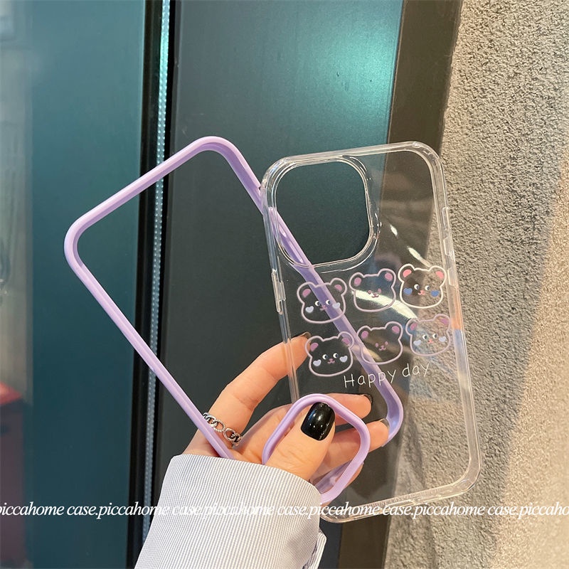 Ốp Điện Thoại Trong Suốt In Hình Gấu Dễ Thương Cho IPhone 7 8 Plus 12 13 11 Pro Max X Xs Max Xr Lgxt