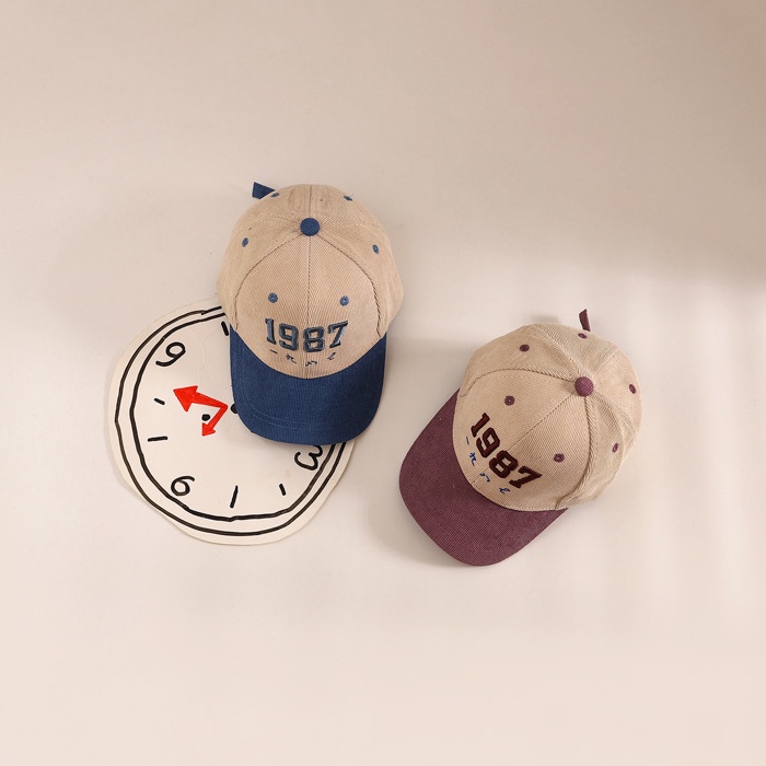 Mũ Lưỡi Trai Thêu Số 1987 Thiết Kế Mới Năng Động Thời Trang Dành Cho Bé
