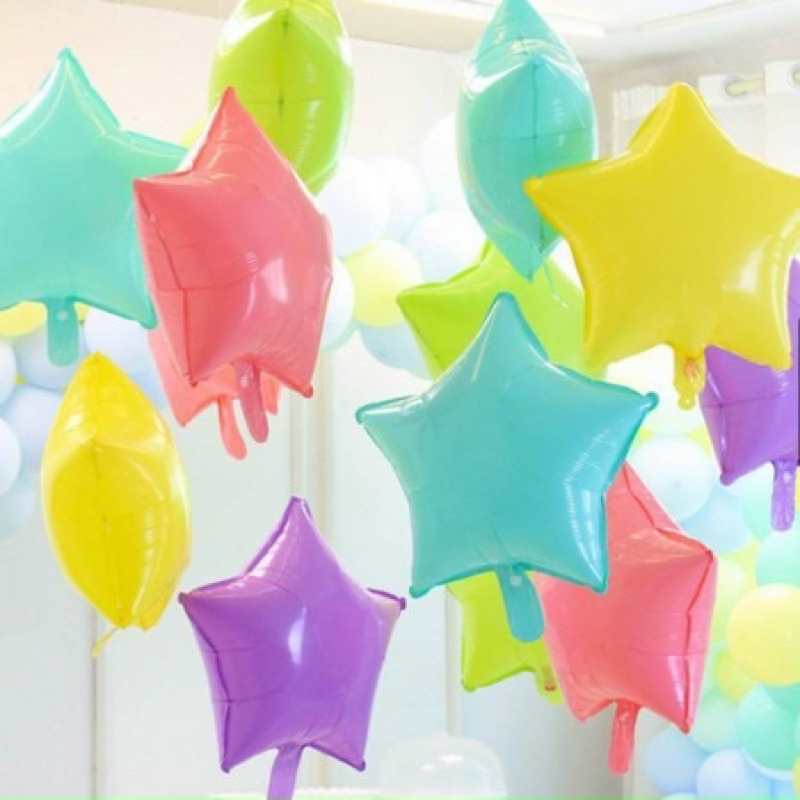 Bóng trái tim, ngôi sao,hoa daisy 18inch tông màu pastel