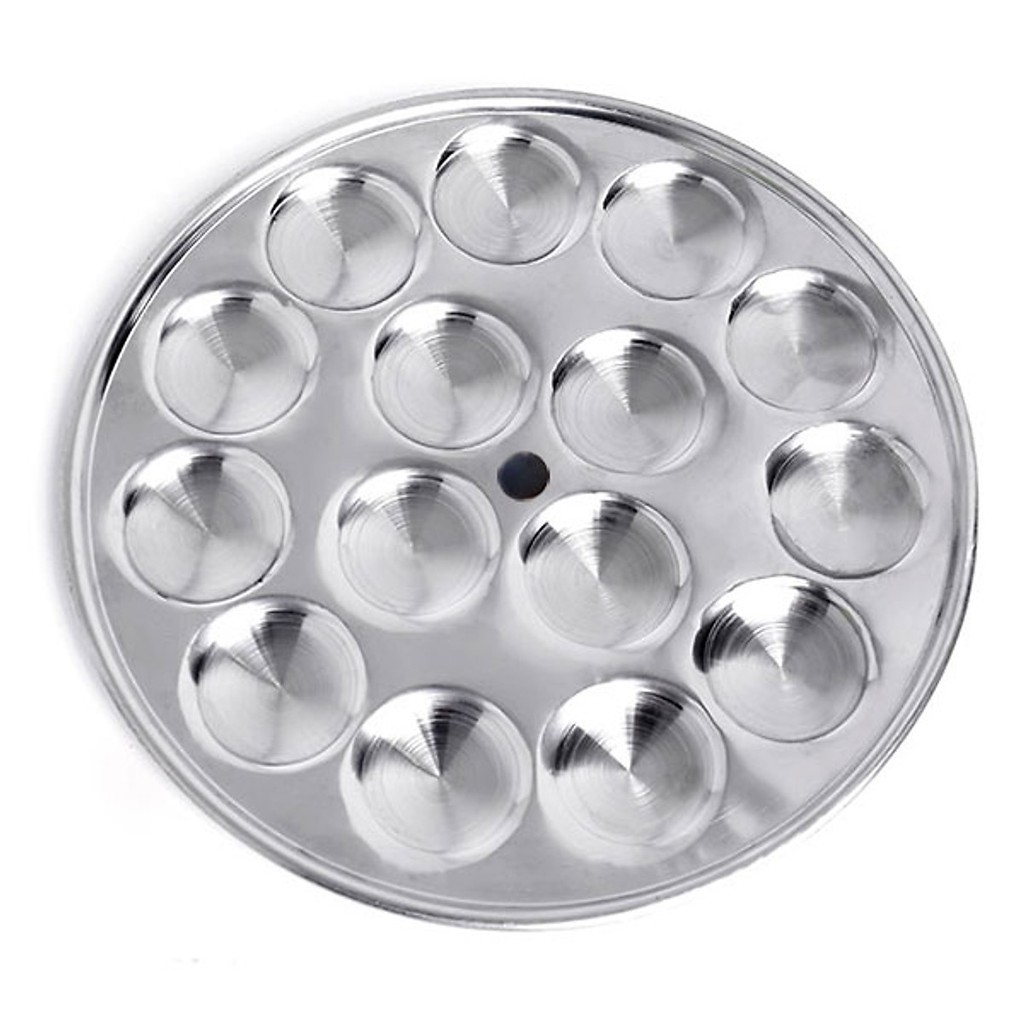 Khuôn Làm Bánh Bèo Đường Kính 26CM 15 Lỗ Inox Sáng Bóng