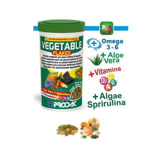 THỨC ĂN CÁ PRODAC VEGETABLE FLAKES DÀNH CHO CÁ CẢNH THỦY SINH ĂN THỰC VẬT 20G 100ML