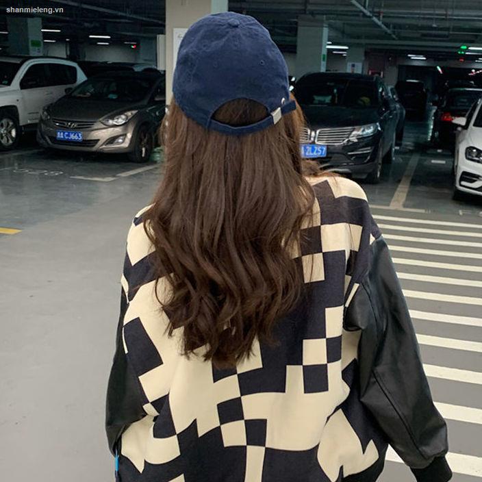 Áo khoác bóng chày phối màu trắng đen phong cách Hong Kong cổ điển thời trang thu đông cá tính cho nữ