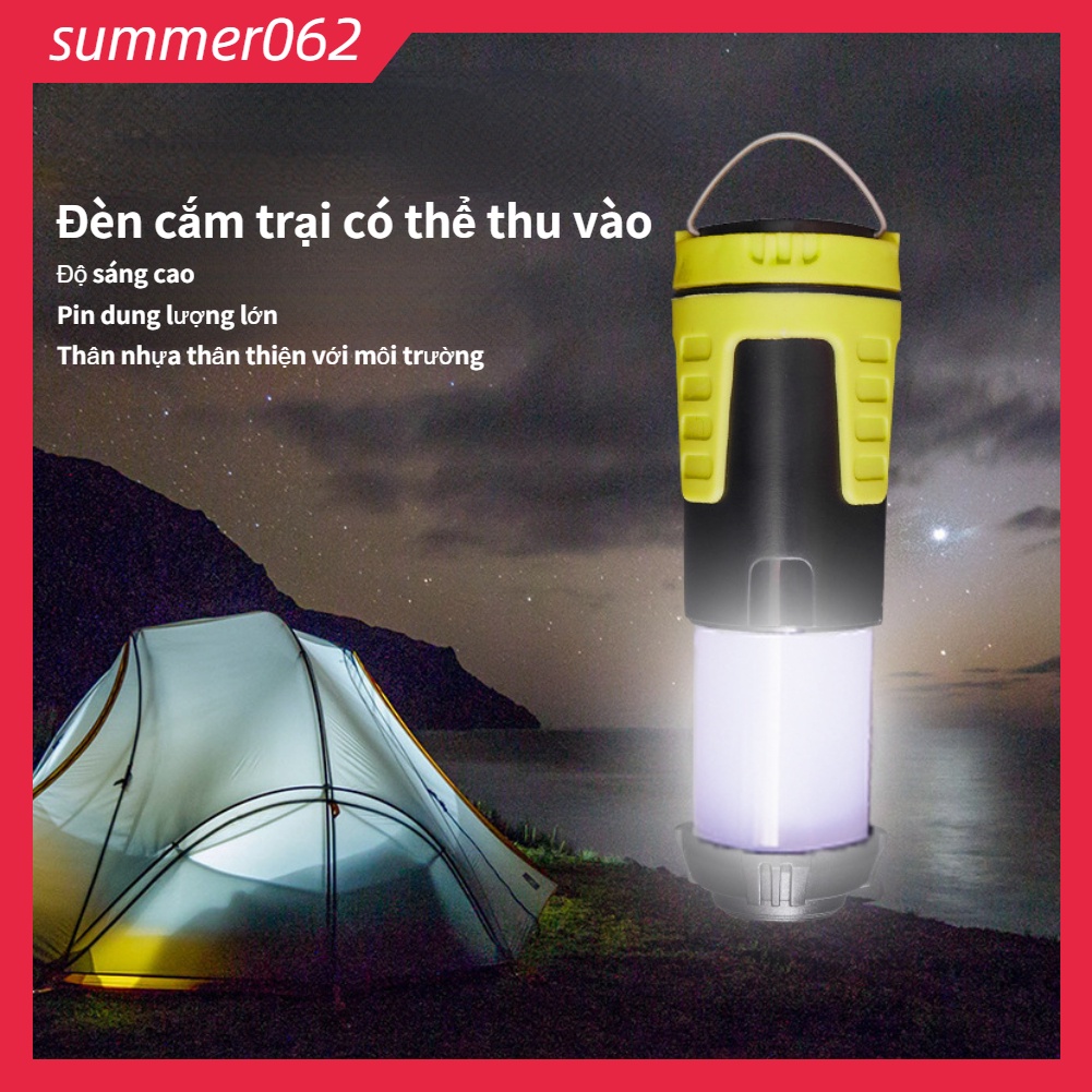 Đèn lồng cắm trại 5 cấp độ ánh sáng Lều LED di động có thể thu gọn lại cho trường hợp mất điện khẩn cấp do bão【Summer062】