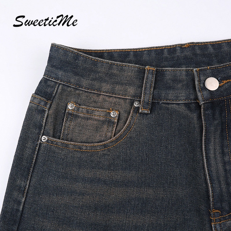 Quần Jeans Nữ Ống Rộng Lưng Cao Thời Trang