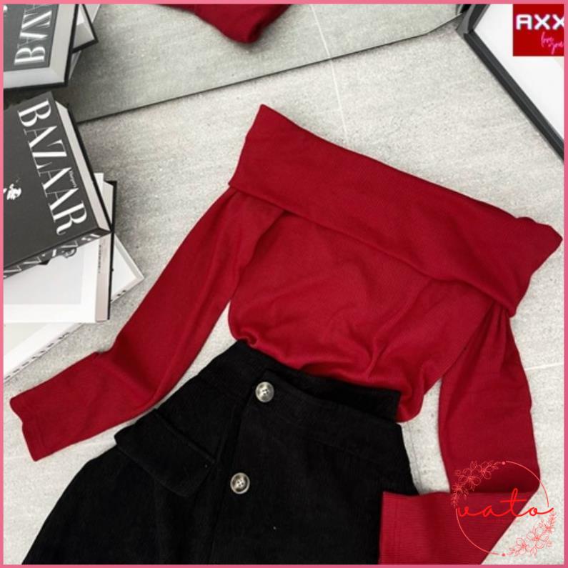 Set Áo Len Đỏ Trễ Vai Tay Dài Chân Váy Lệch Vạt Ulzzang Mặc Đi Chơi Tết  Thời Trang Nữ Đẹp | BigBuy360 - bigbuy360.vn