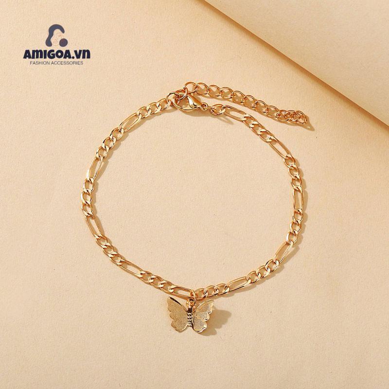 ✨✨Lắc Chân Mặt Hình Bướm Chất Liệu Hợp Kim Phong Cách Retro Đơn Giản