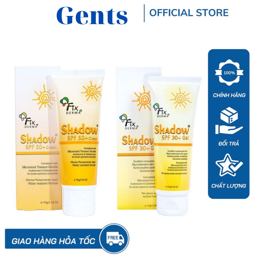 [CHÍNH HÃNG] Kem Chống nắng fixderma Shadow SPF 50+ / 30+ GentsOfficialStore