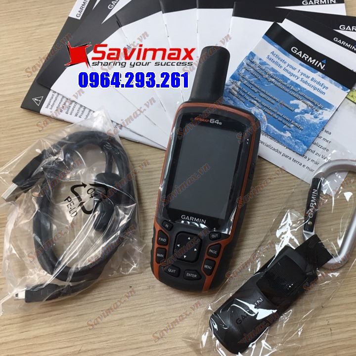 Máy định vị GPS Garmin, USA, máy đo diện tích đất cầm tay 64S nhập khẩu chính hãng
